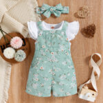 Baby Girl Printed Dungaree - Image 2