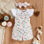 Baby Girl Printed Dungaree - Image 3