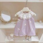 Kids Girl's Sleeveless Bow Decor Frock