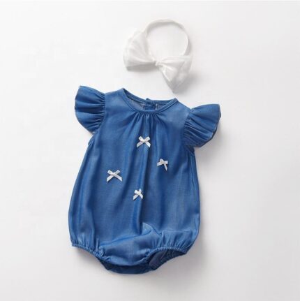 Baby Girl's Bow Ruffled Romper