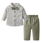 Baby Boy Spring Autumn Gentle Shirt+Pant set - Image 2