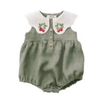 Baby Girl's Embroidered Triangle Stylish Romper for Casual Wear - Image 2
