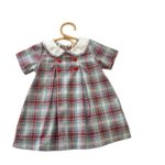 Kids Girl's Cotton Short Sleeve Peter Pan Collar Dress - Image 2