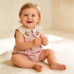 Baby Girl's Embroidered Triangle Stylish Romper for Casual Wear - Image 5
