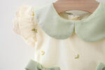 Kids Girl's Cotton Sleeveless Double Bow Printed Embroidered Dress - Image 3
