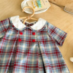 Kids Girl's Cotton Short Sleeve Peter Pan Collar Dress - Image 3