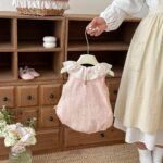 Baby Girl's Soft Breathable Ruffle Collar Romper - Image 4
