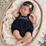Baby Girl's Sleeveless Embroidered Flower Strap Romper - Image 6