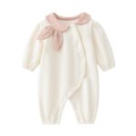 Baby Girl's Sweet Ruffled Full Sleeve & Rabbit Ear Coller Romper with ruffled cap set for Autumn - Image 3
