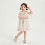 Kids Girl's Korean Style Sleeveless Sequin Mesh Puffy Princess Party Dress - Image 6