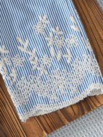 Kids Girl's Summer Friendly Lace Embroidered Flower Sleeveless Tops & Casual Trouser (2 pcs) Set - Image 6