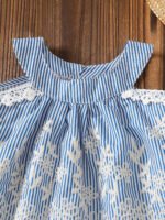 Kids Girl's Summer Friendly Lace Embroidered Flower Sleeveless Tops & Casual Trouser (2 pcs) Set - Image 2